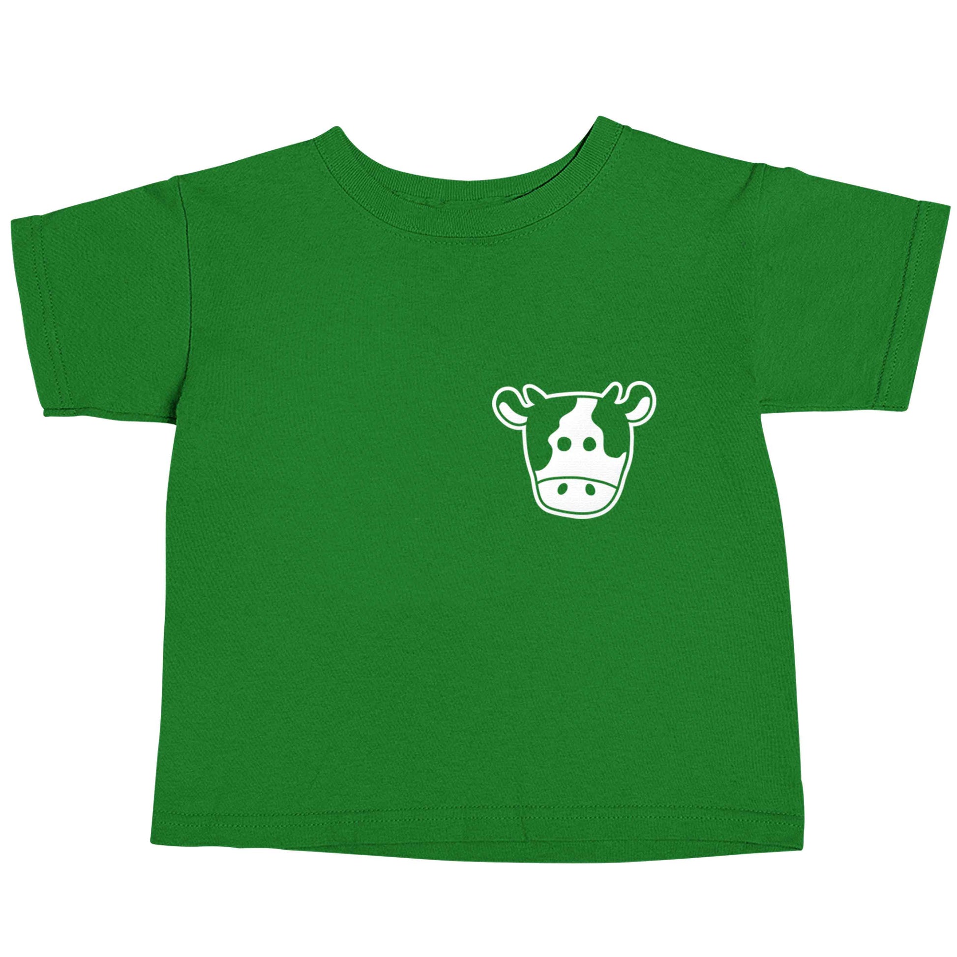 Cow illustration - pocket design green baby toddler Tshirt 2 Years