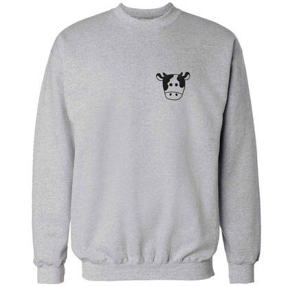 Cow illustration - pocket design adult's unisex grey sweater 2XL