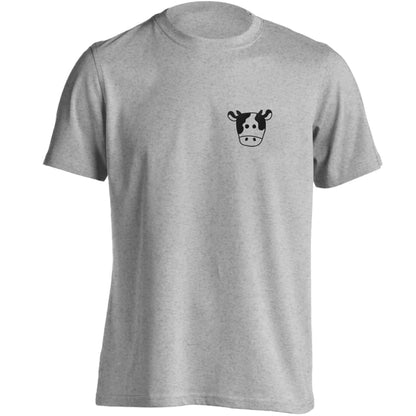 Cow illustration - pocket design adults unisex grey Tshirt 2XL