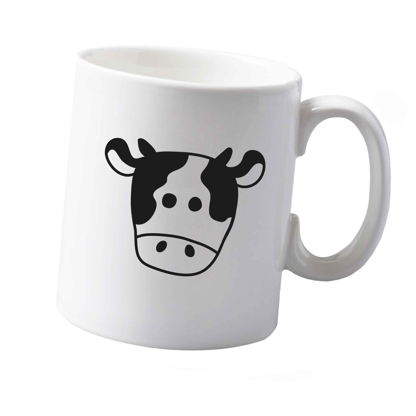10 oz Cow illustration - pocket design ceramic mug  both sides