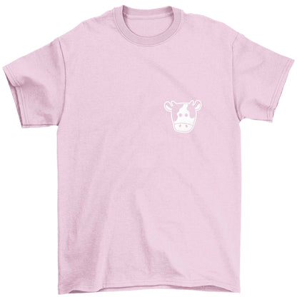 Cow illustration - pocket design Children's light pink Tshirt 12-13 Years