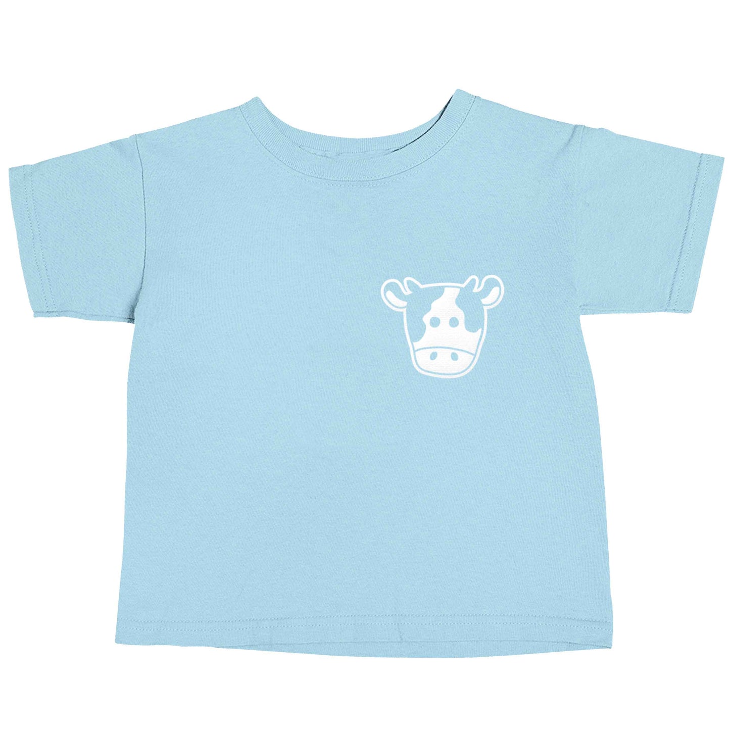 Cow illustration - pocket design light blue baby toddler Tshirt 2 Years