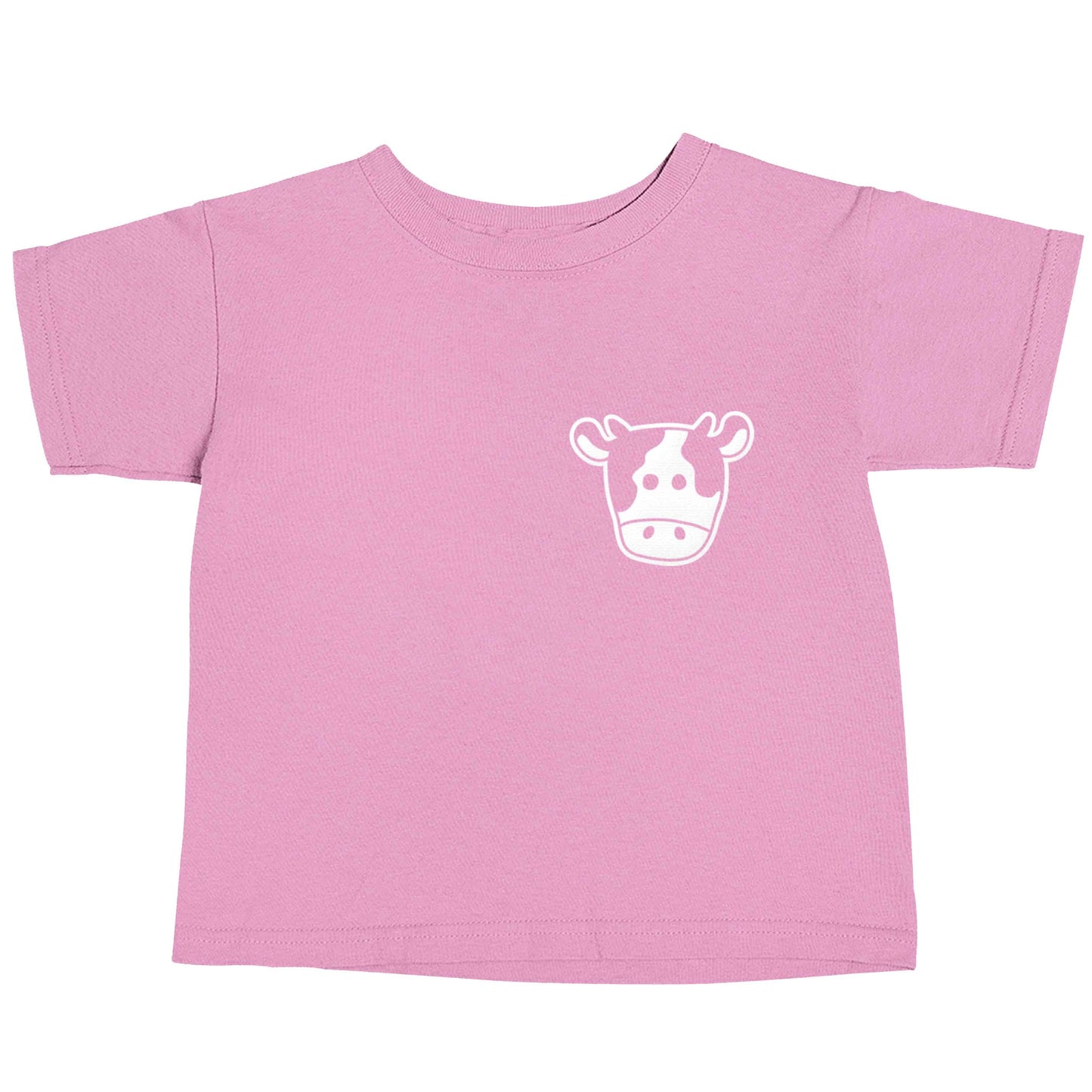 Cow illustration - pocket design light pink baby toddler Tshirt 2 Years