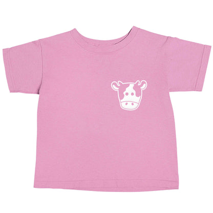 Cow illustration - pocket design light pink baby toddler Tshirt 2 Years