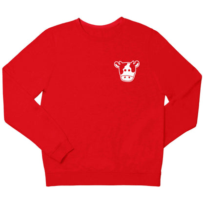 Cow illustration - pocket design children's grey sweater 12-13 Years