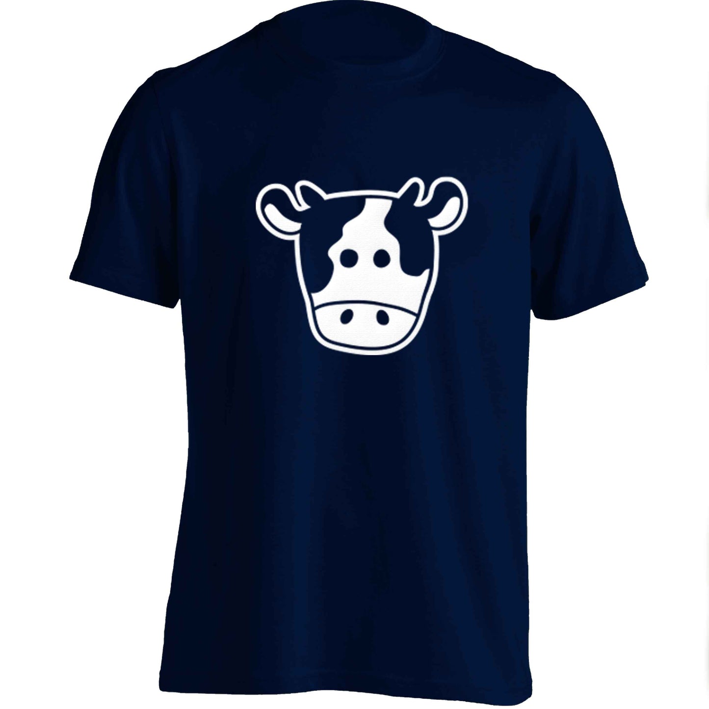 Cow illustration - pocket design adults unisex navy Tshirt 2XL