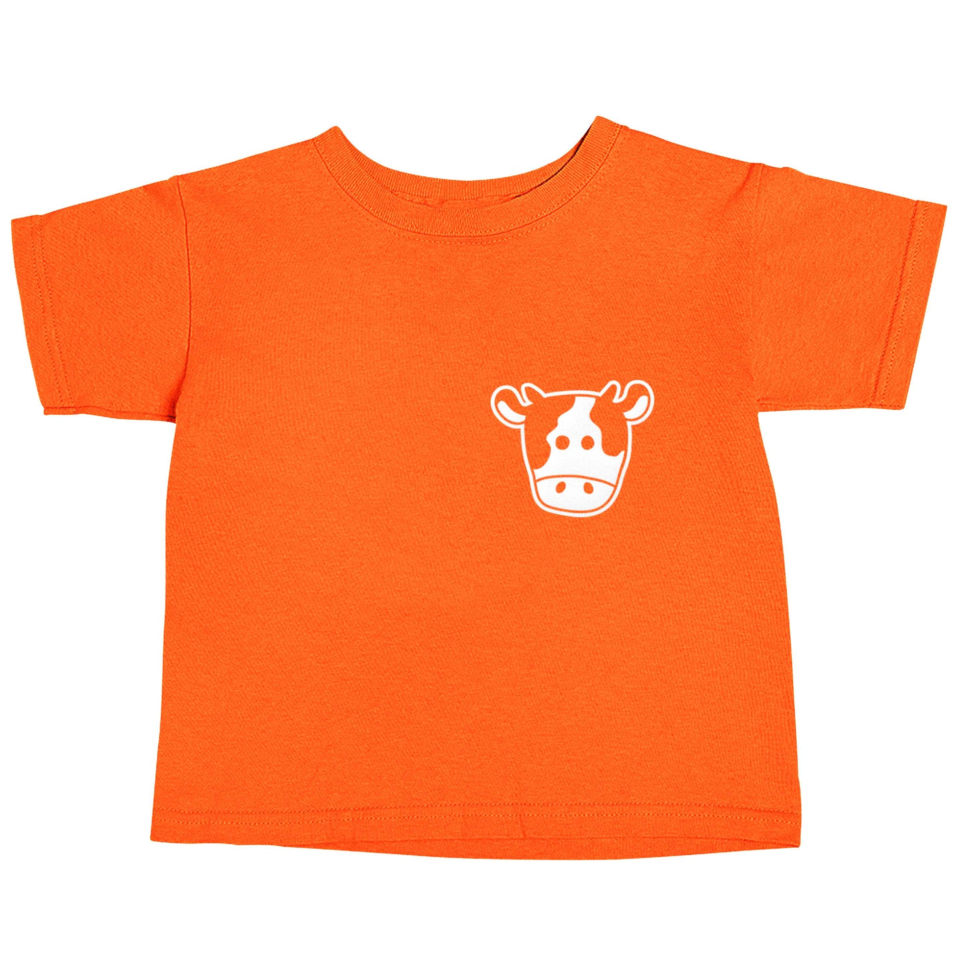 Cow illustration - pocket design orange baby toddler Tshirt 2 Years