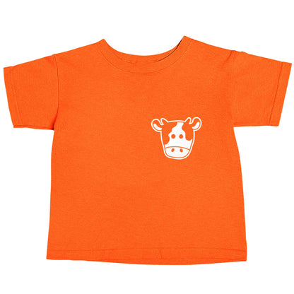 Cow illustration - pocket design orange baby toddler Tshirt 2 Years