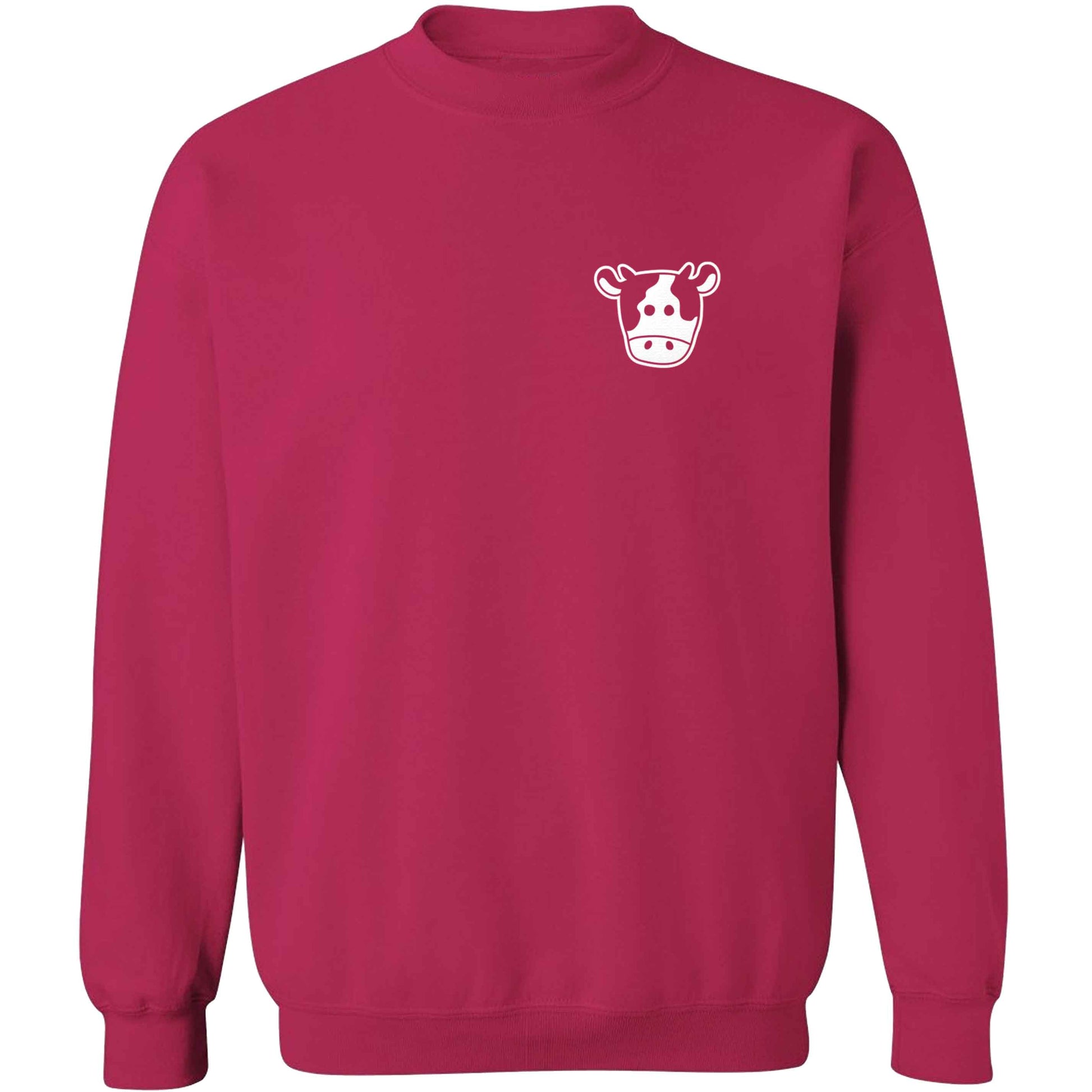 Cow illustration - pocket design adult's unisex pink sweater 2XL