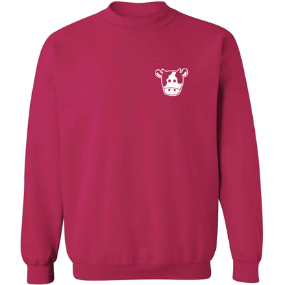 Cow illustration - pocket design adult's unisex pink sweater 2XL