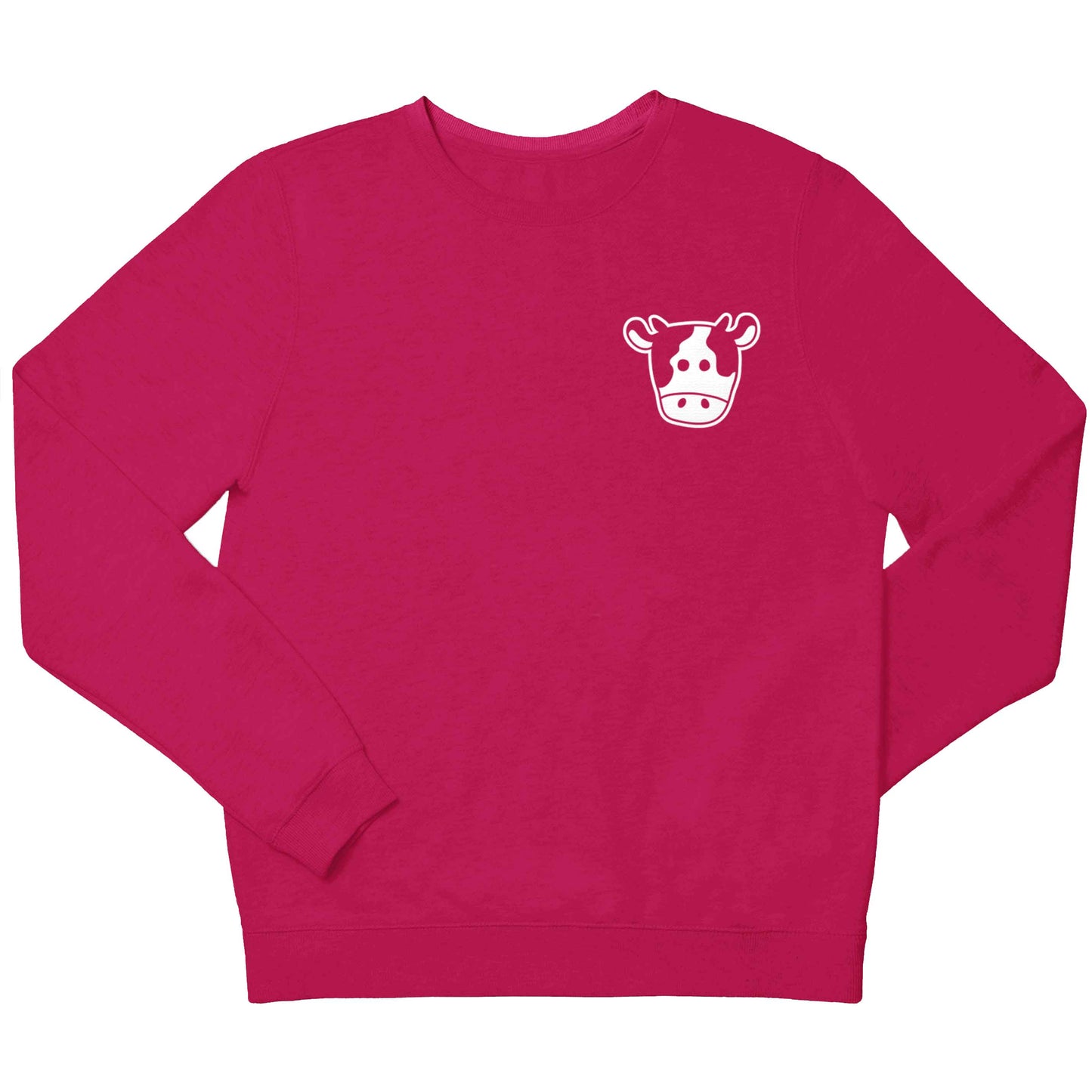 Cow illustration - pocket design children's pink sweater 12-13 Years