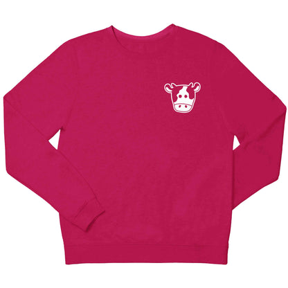 Cow illustration - pocket design children's pink sweater 12-13 Years