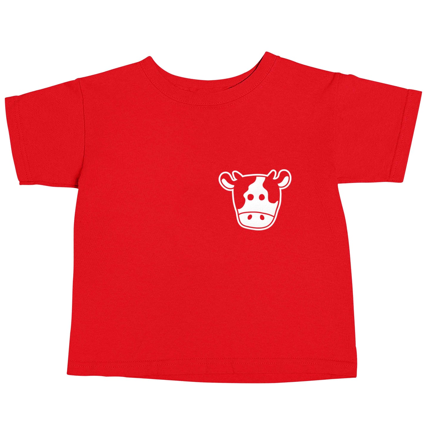 Cow illustration - pocket design red baby toddler Tshirt 2 Years