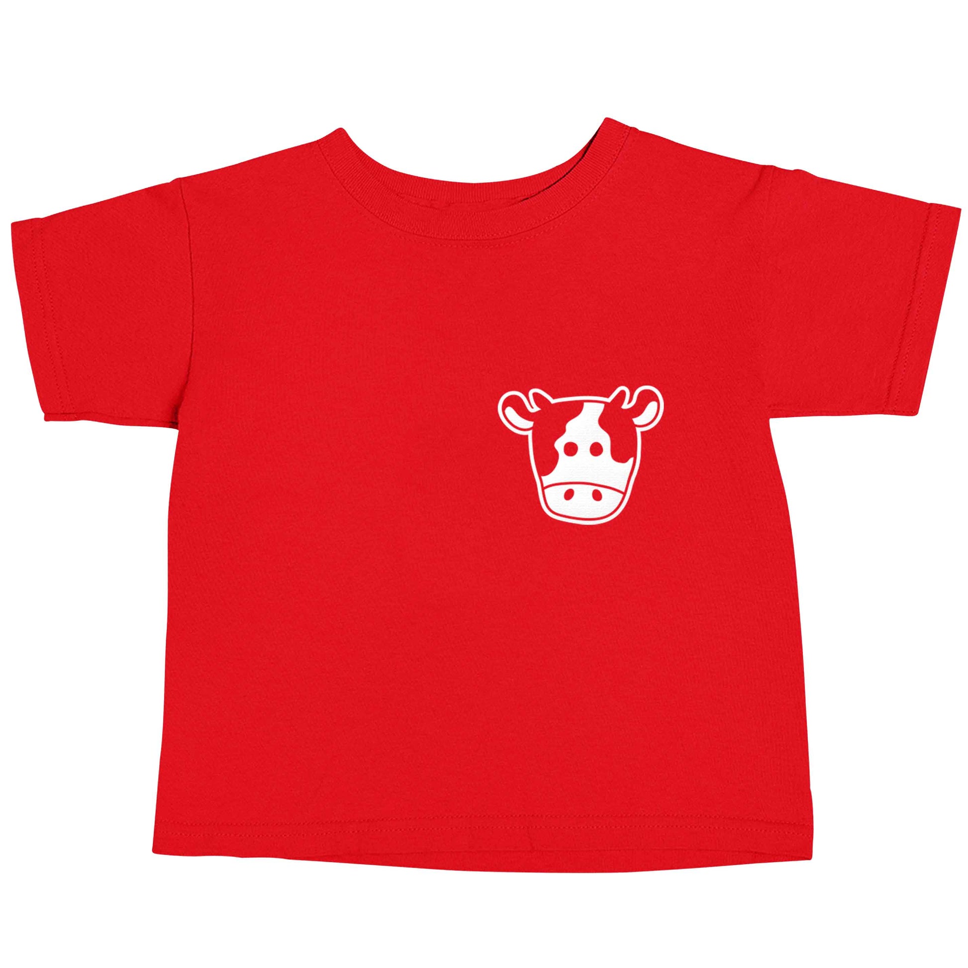 Cow illustration - pocket design red baby toddler Tshirt 2 Years