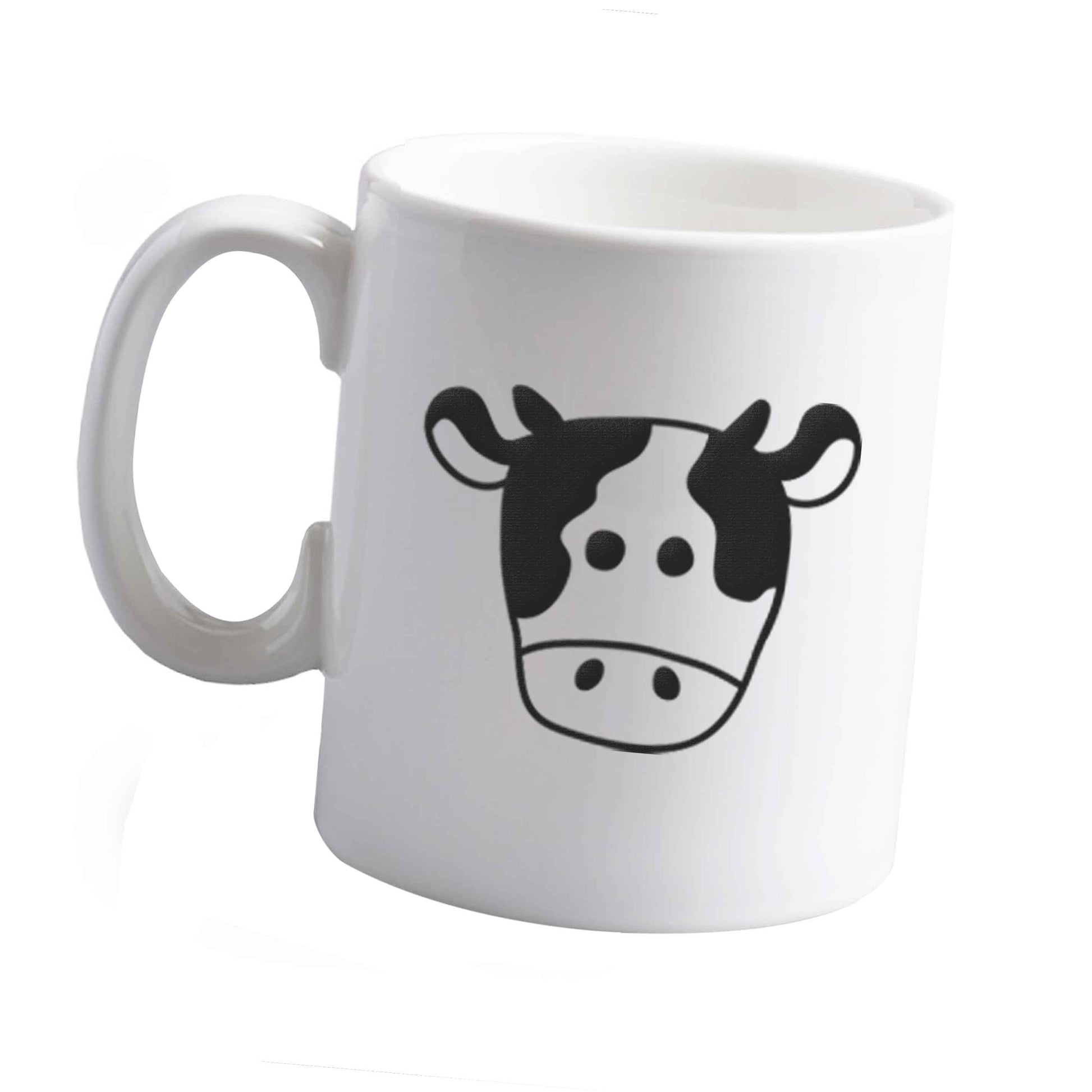 10 oz Cow illustration - pocket design ceramic mug left sided