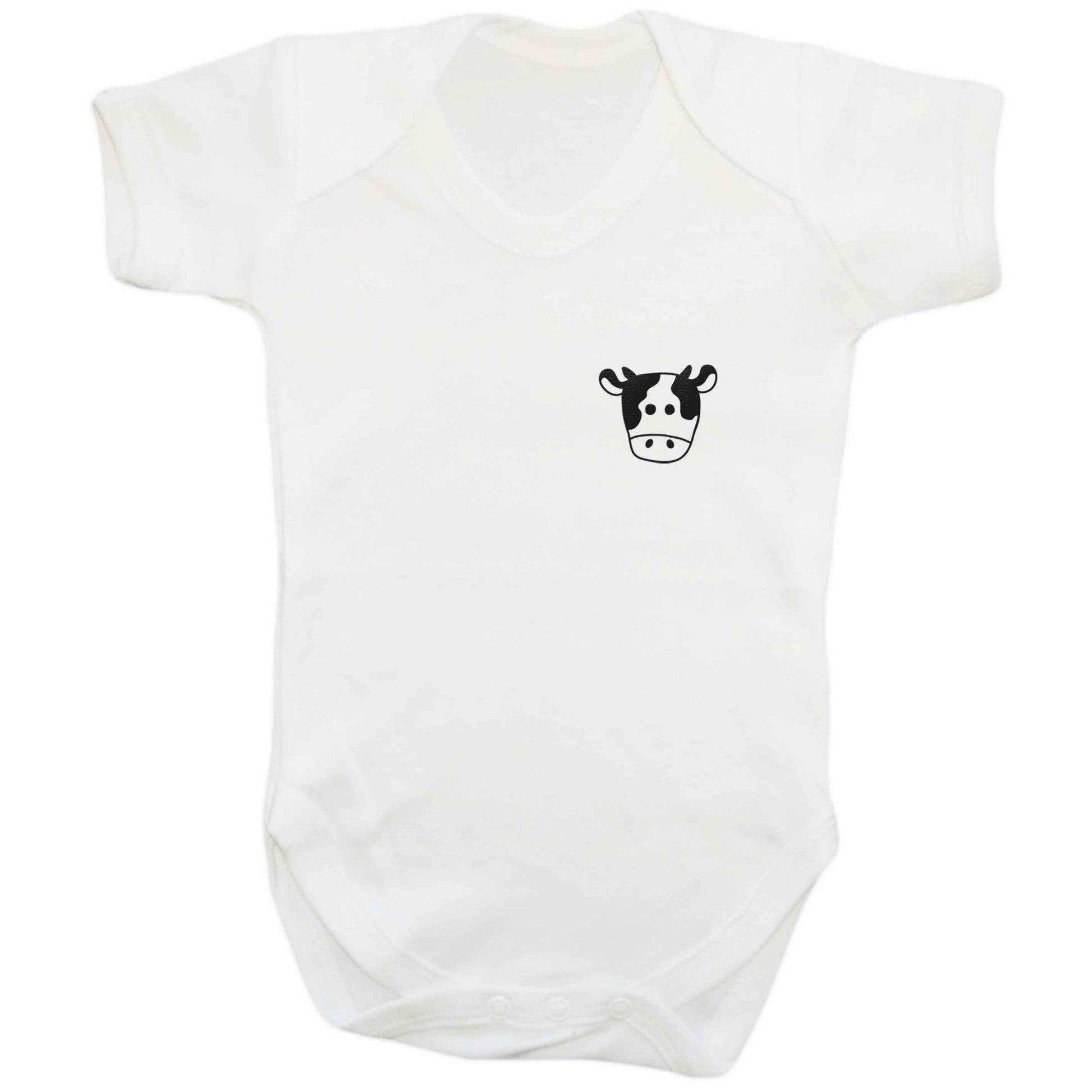 Cow illustration - pocket design baby bodysuit white 18-24 months