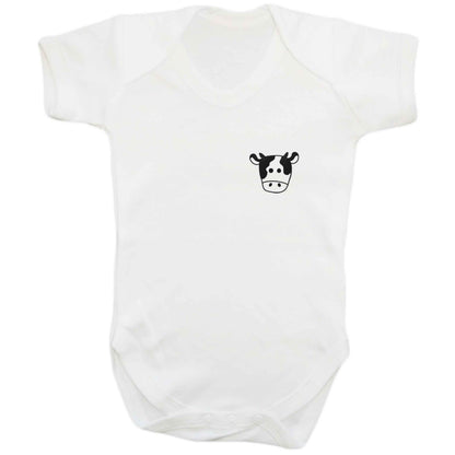 Cow illustration - pocket design baby bodysuit white 18-24 months