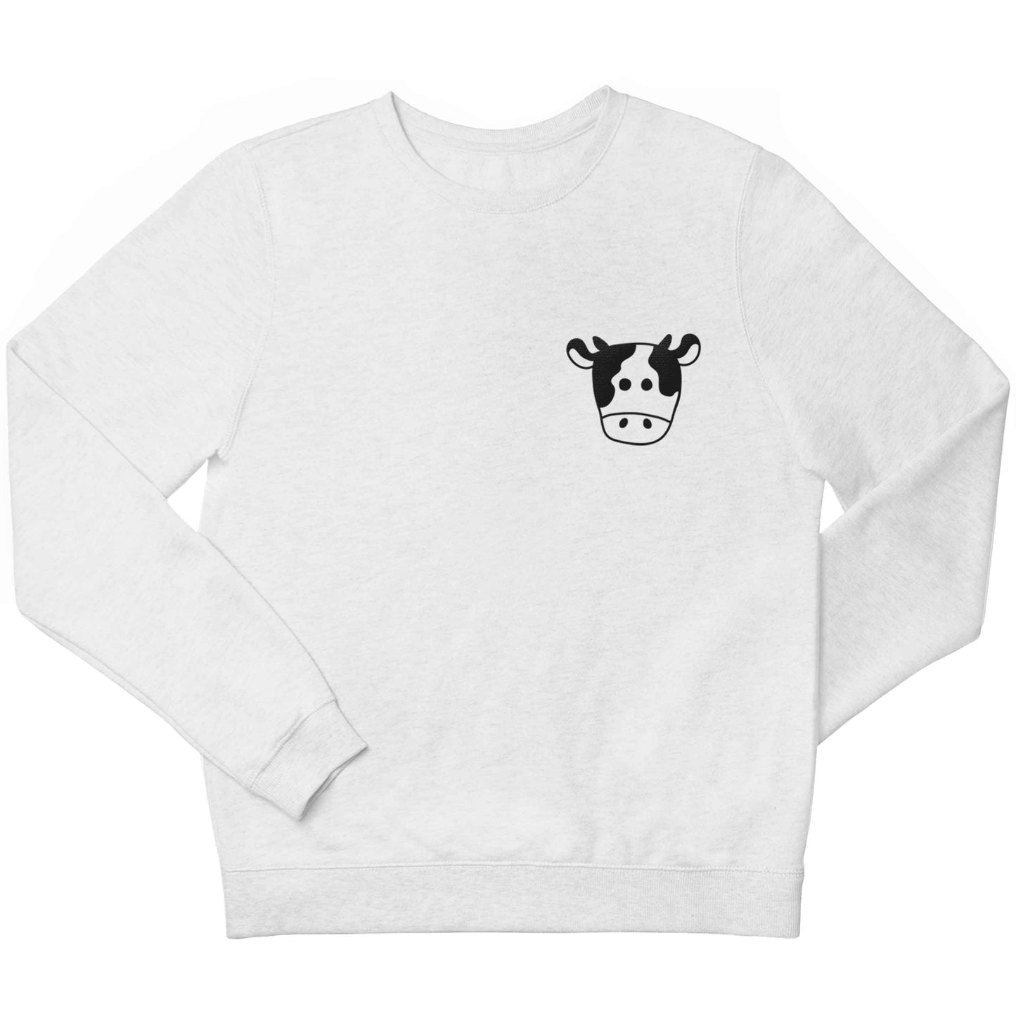 Cow illustration - pocket design children's white sweater 12-13 Years