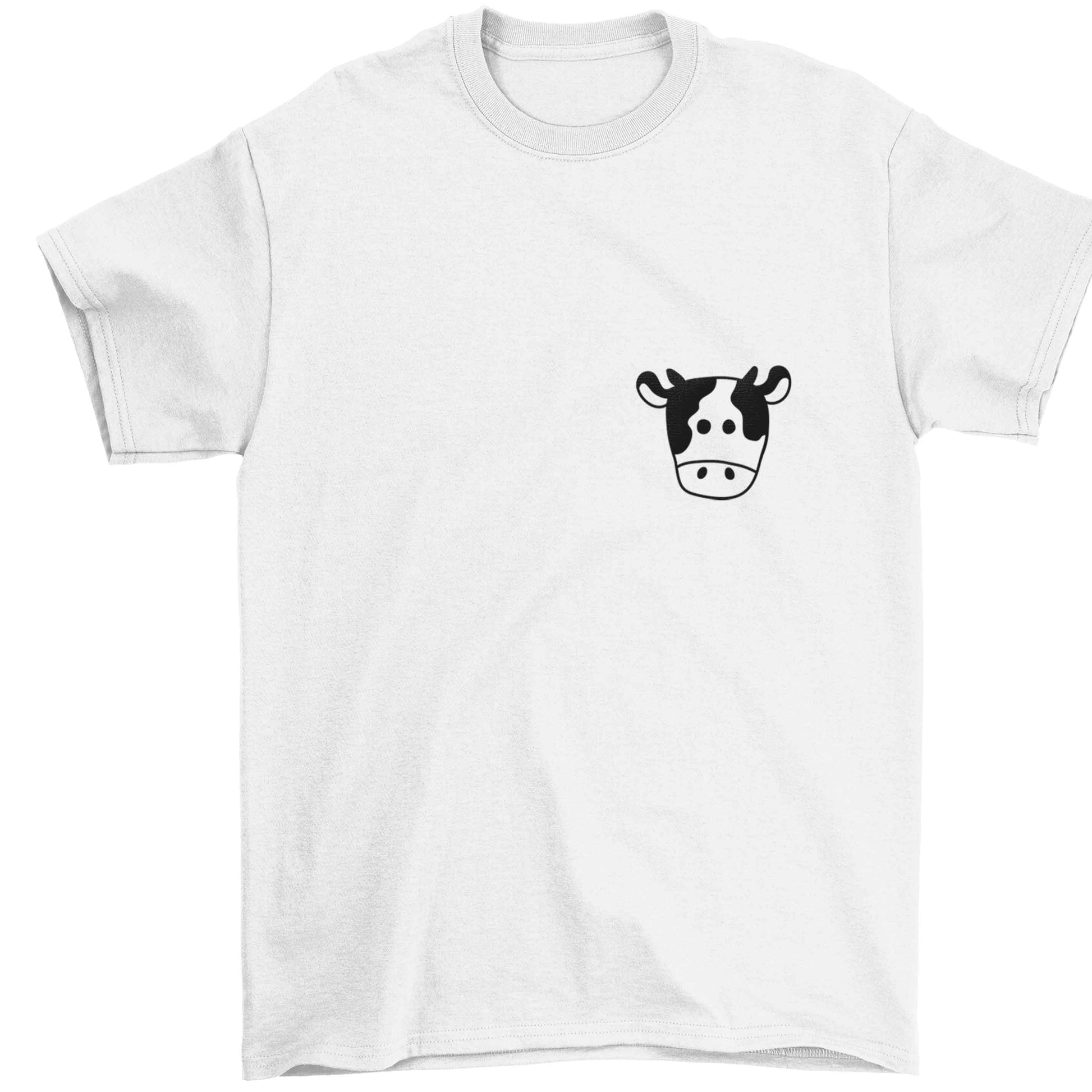 Cow illustration - pocket design Children's white Tshirt 12-13 Years