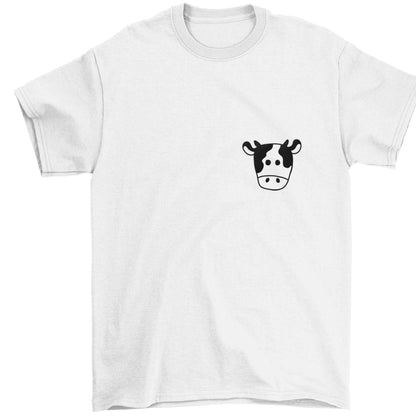 Cow illustration - pocket design Children's white Tshirt 12-13 Years
