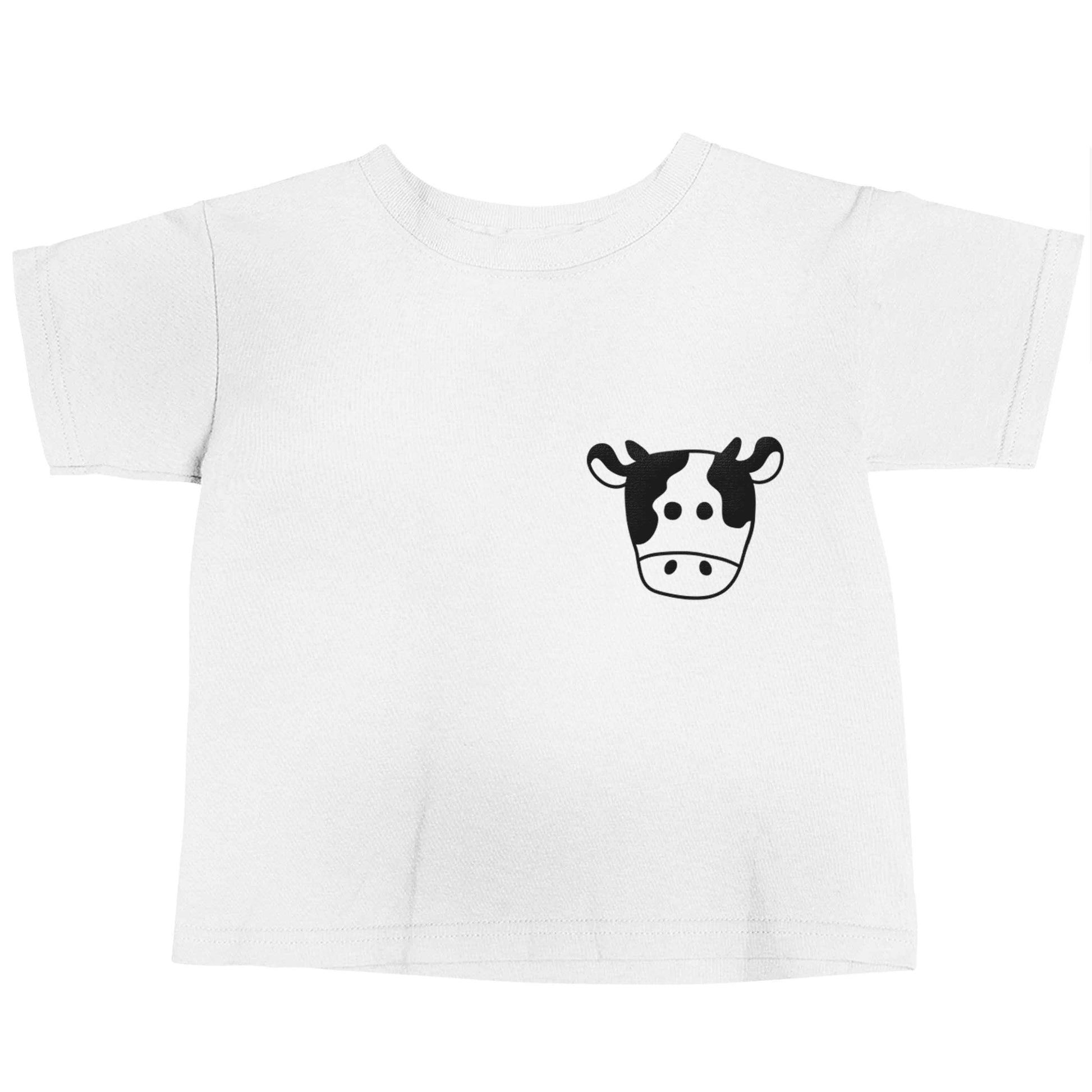 Cow illustration - pocket design white baby toddler Tshirt 2 Years