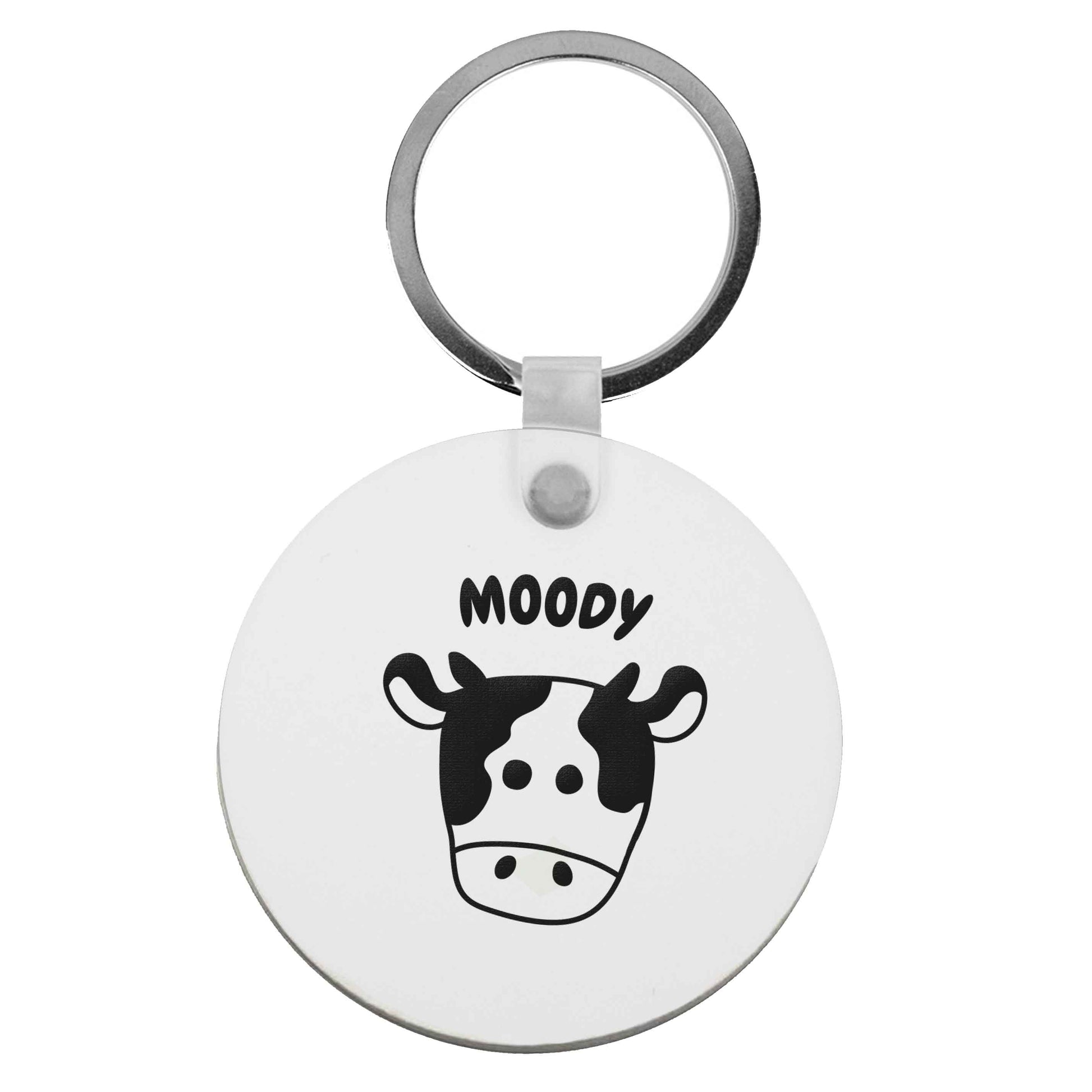 Moody cow illustration | Keyring