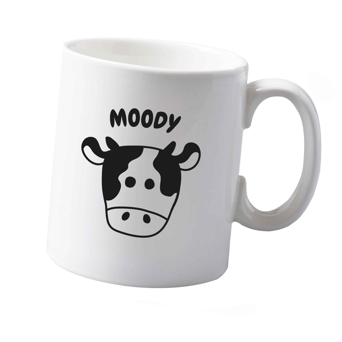 10 oz Moody cow illustration ceramic mug  both sides