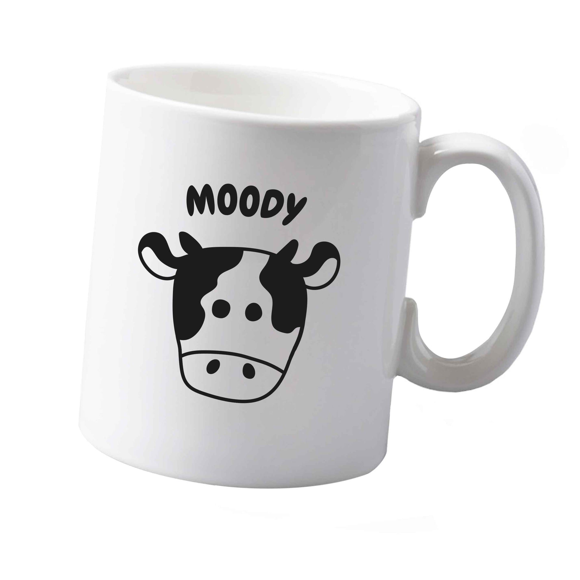 10 oz Moody cow illustration ceramic mug  both sides