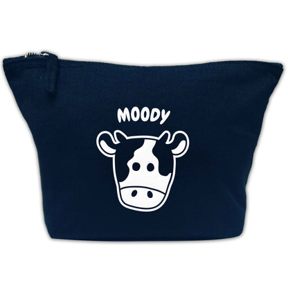 Moody cow illustration | Makeup / wash bag