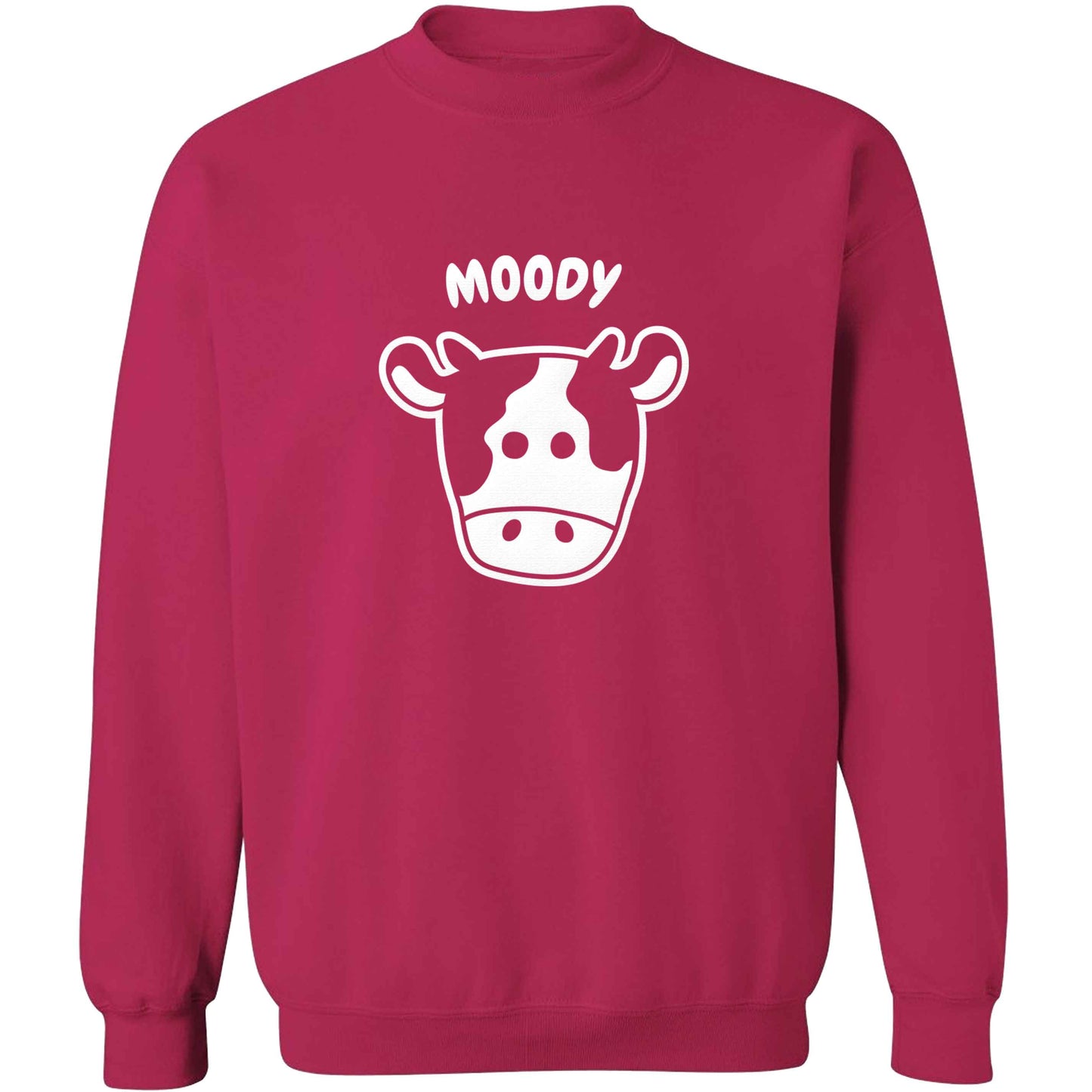 Moody cow illustration adult's unisex pink sweater 2XL
