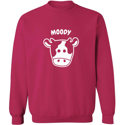 Moody cow illustration adult's unisex pink sweater 2XL