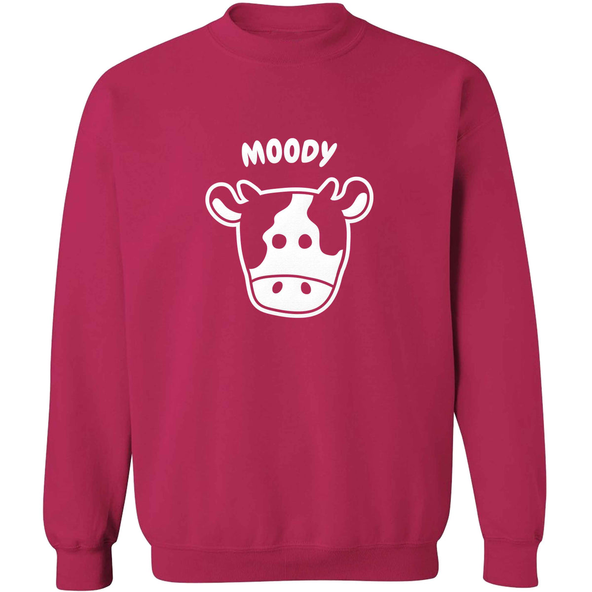 Moody cow illustration adult's unisex pink sweater 2XL