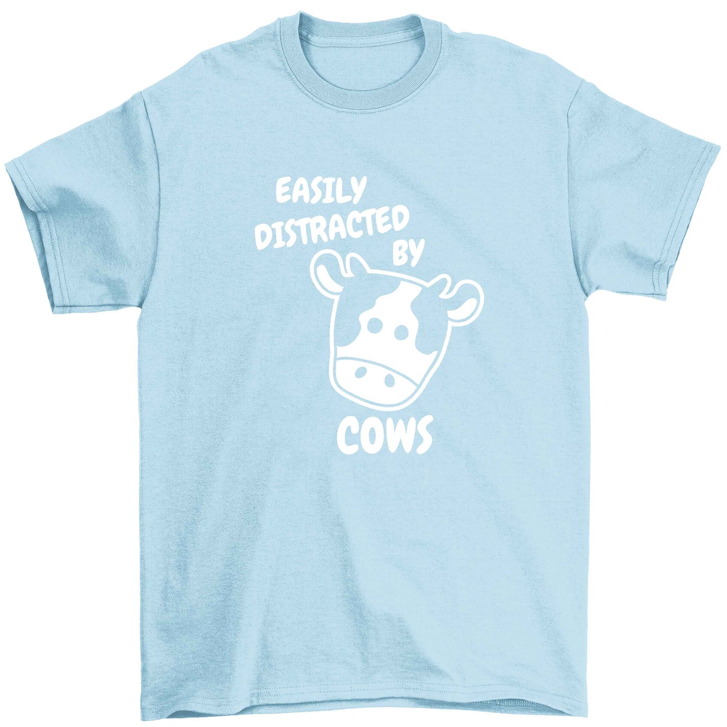 Easily distracted by cows Children's light blue Tshirt 12-13 Years