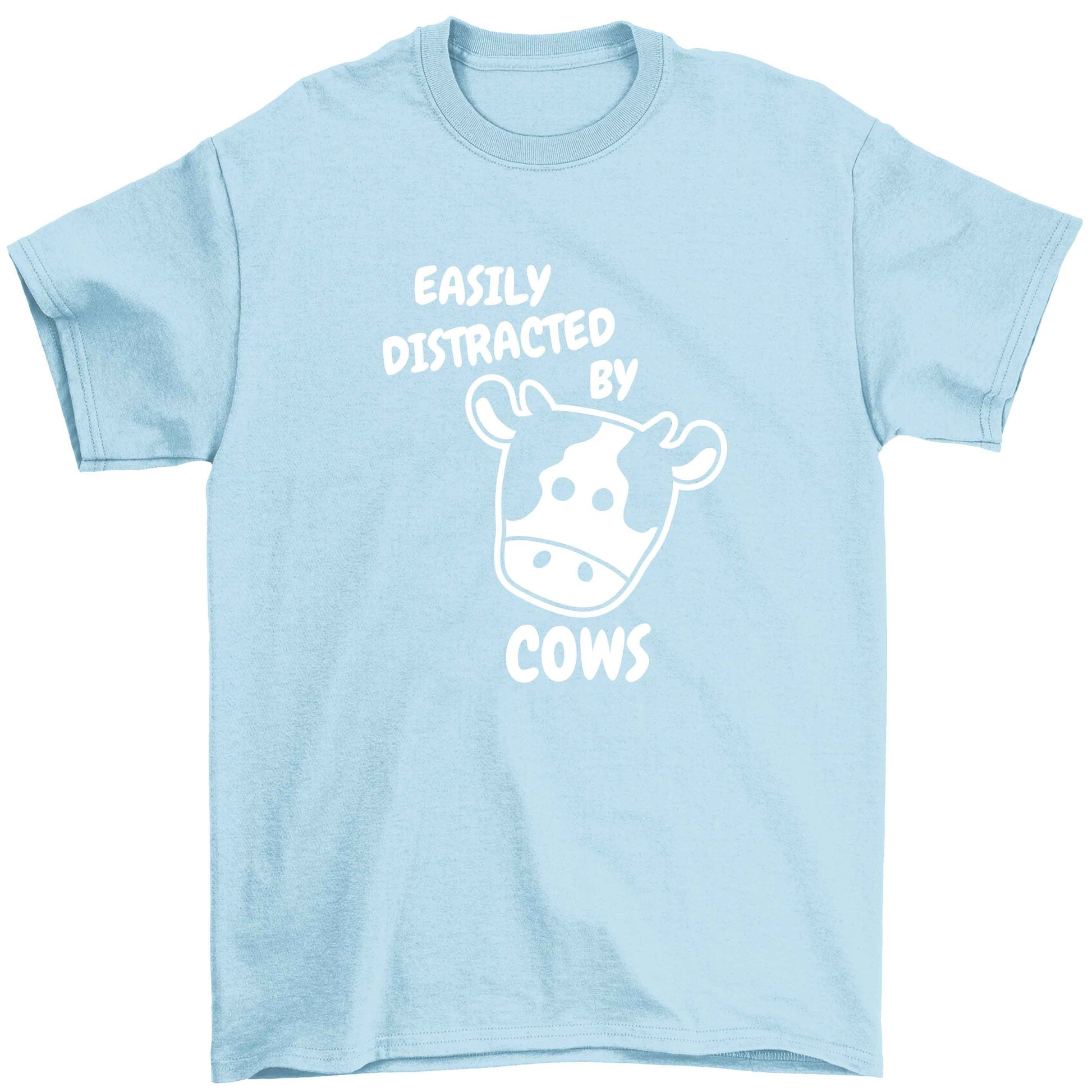Easily distracted by cows Children's light blue Tshirt 12-13 Years