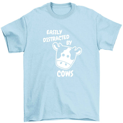 Easily distracted by cows Children's light blue Tshirt 12-13 Years