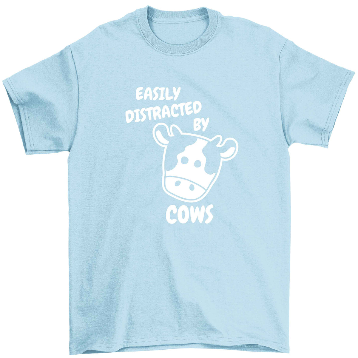 Easily distracted by cows Children's light blue Tshirt 12-13 Years