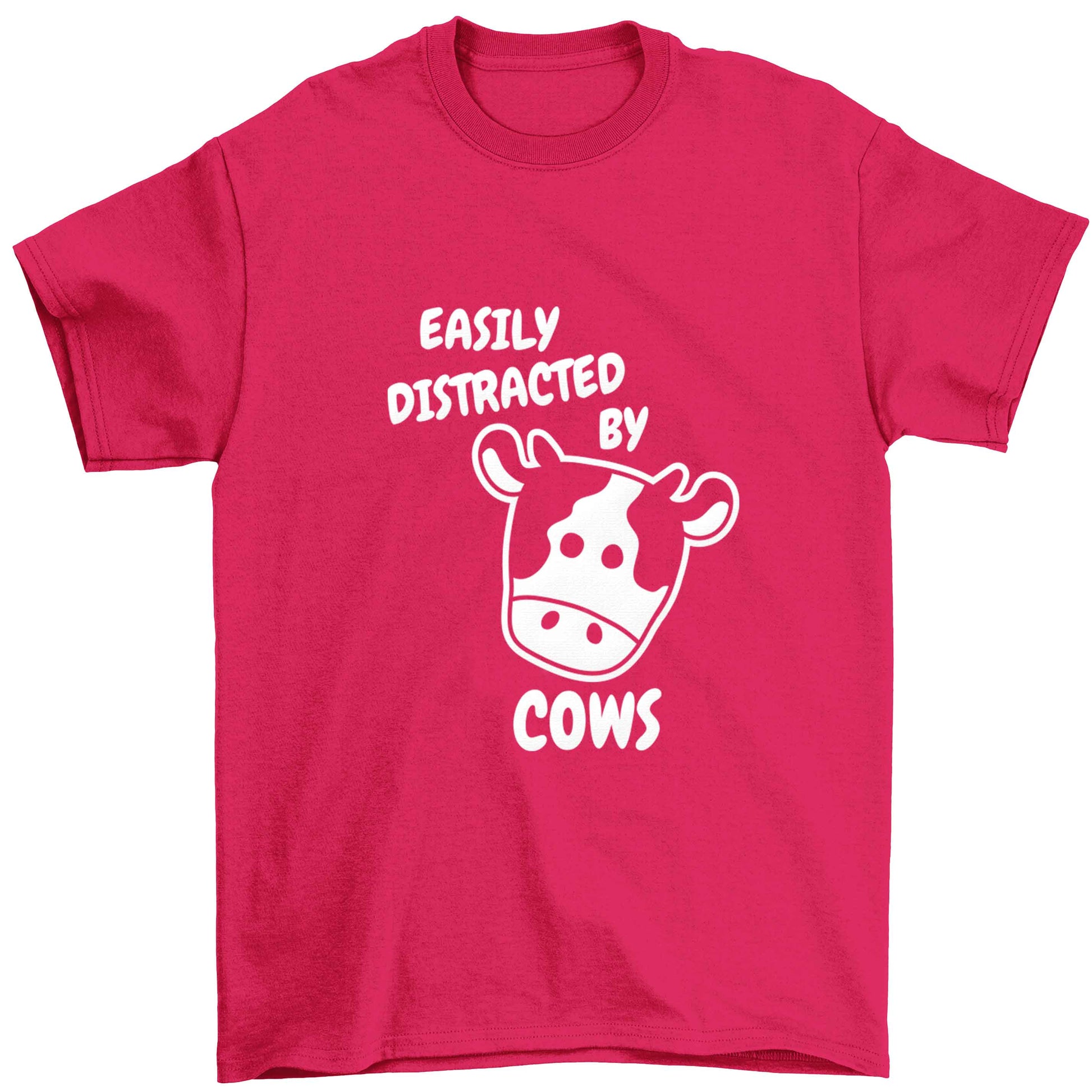 Easily distracted by cows Children's pink Tshirt 12-13 Years