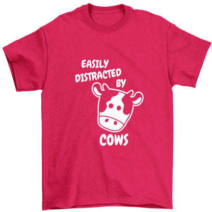 Easily distracted by cows Children's pink Tshirt 12-13 Years
