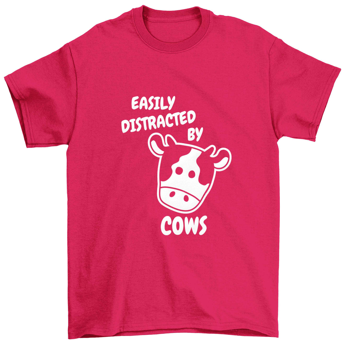 Easily distracted by cows Children's pink Tshirt 12-13 Years