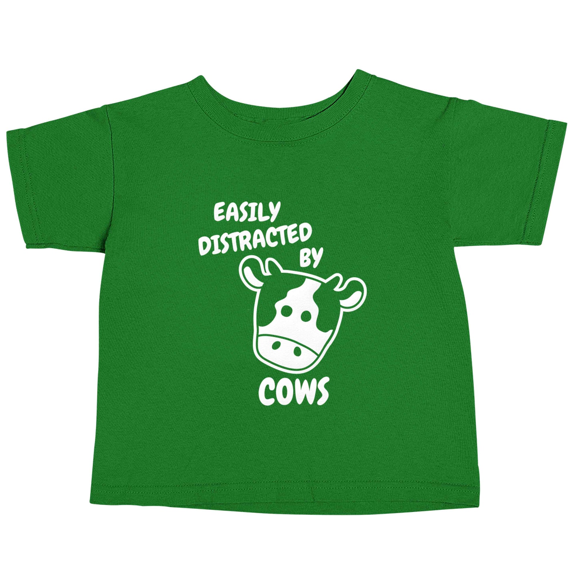 Easily distracted by cows green baby toddler Tshirt 2 Years