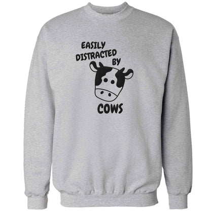 Easily distracted by cows adult's unisex grey sweater 2XL