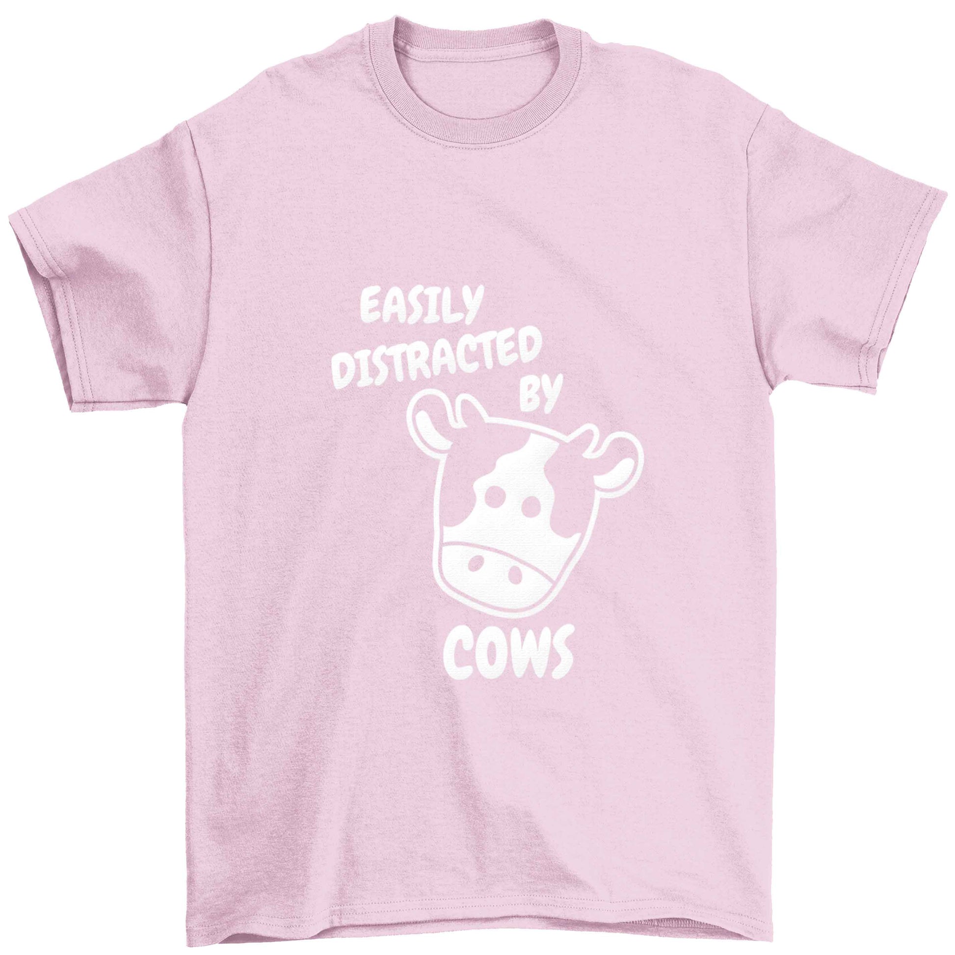 Easily distracted by cows Children's light pink Tshirt 12-13 Years