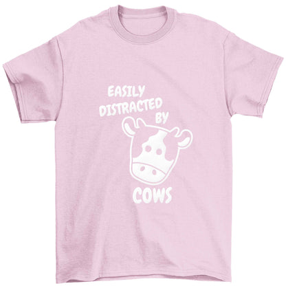 Easily distracted by cows Children's light pink Tshirt 12-13 Years