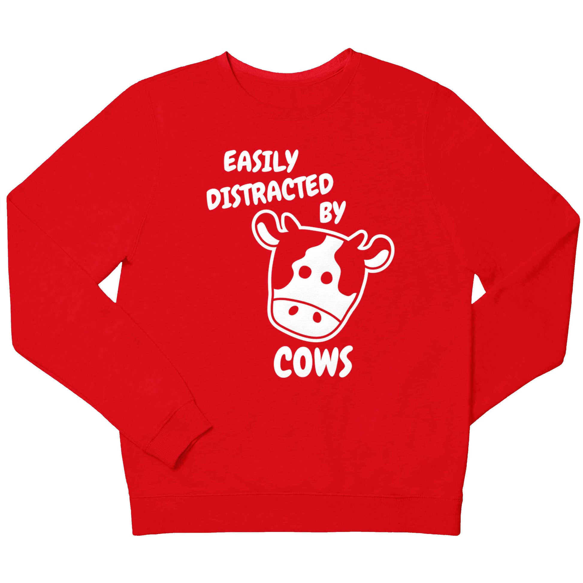 Easily distracted by cows children's grey sweater 12-13 Years