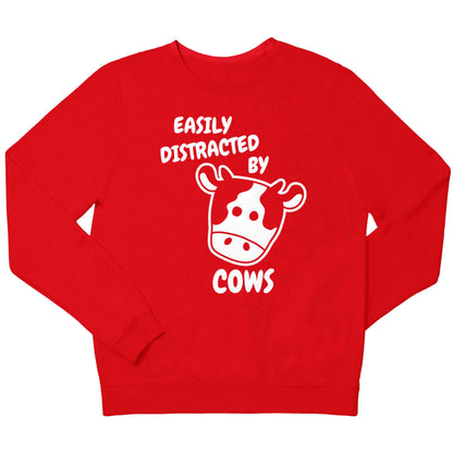 Easily distracted by cows children's grey sweater 12-13 Years