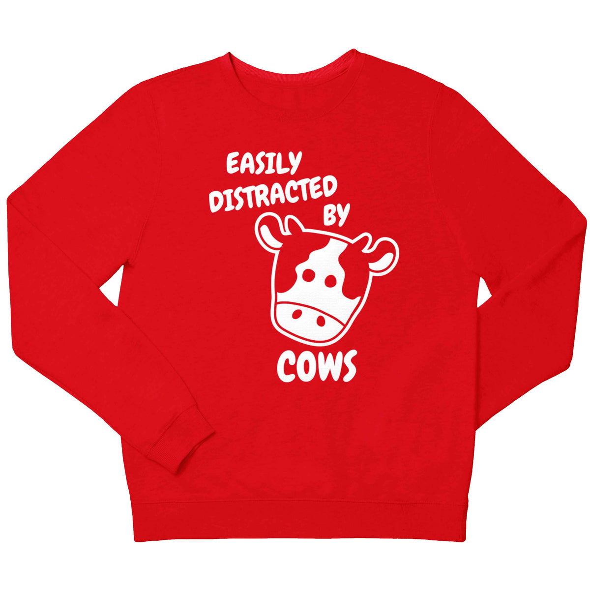Easily distracted by cows children's grey sweater 12-13 Years