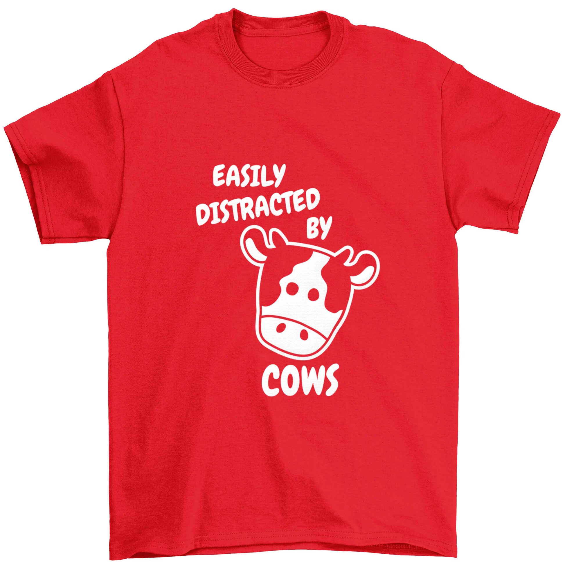 Easily distracted by cows Children's red Tshirt 12-13 Years