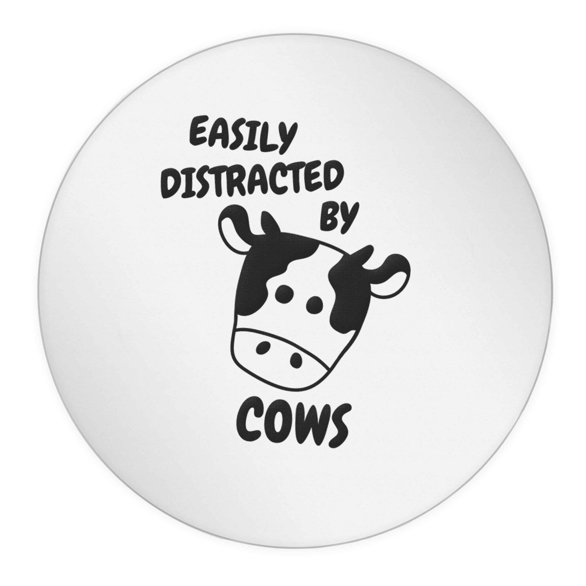 Easily distracted by cows 24 @ 45mm matt circle stickers