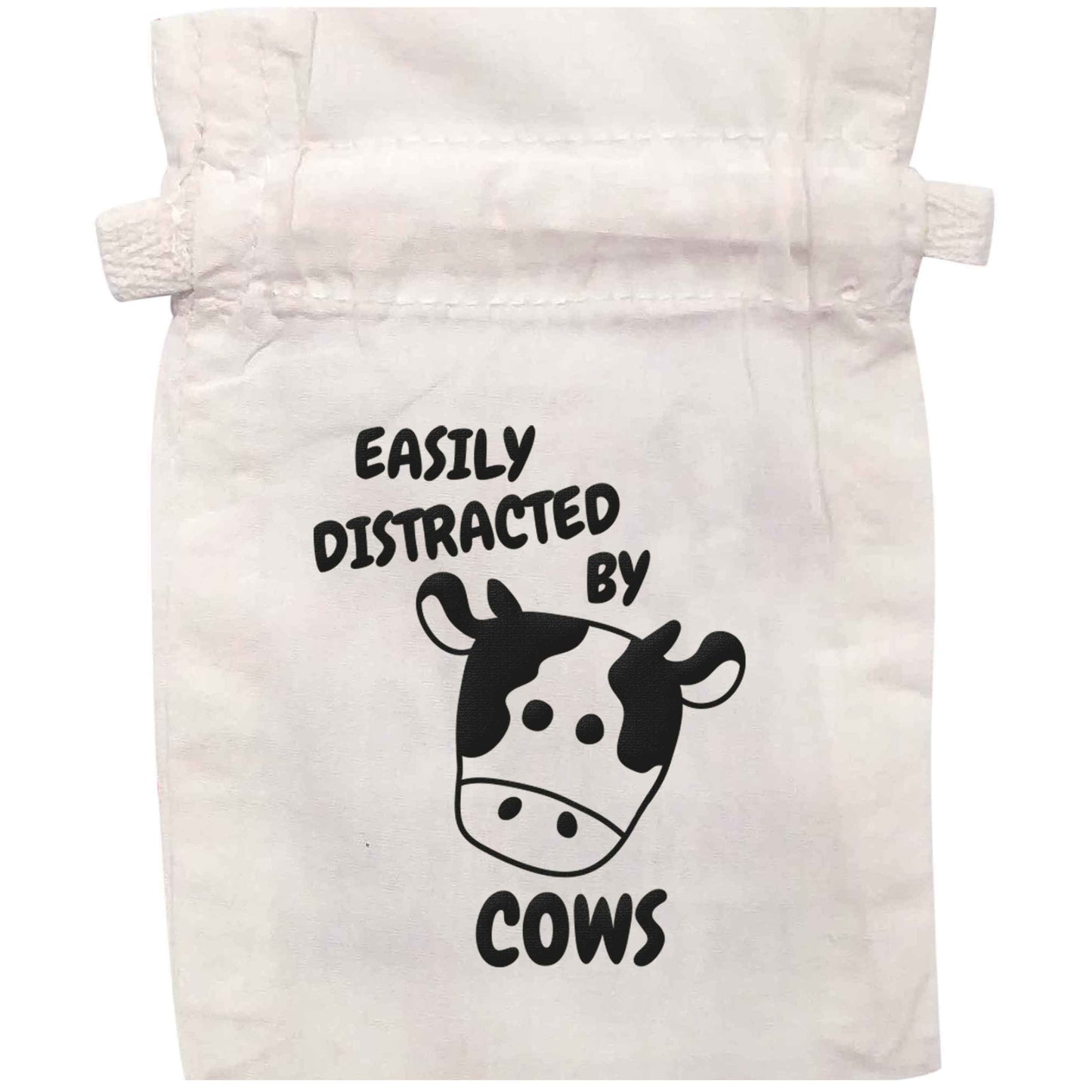 Easily distracted by cows | XS - L | Pouch / Drawstring bag / Sack | Organic Cotton | Bulk discounts available!
