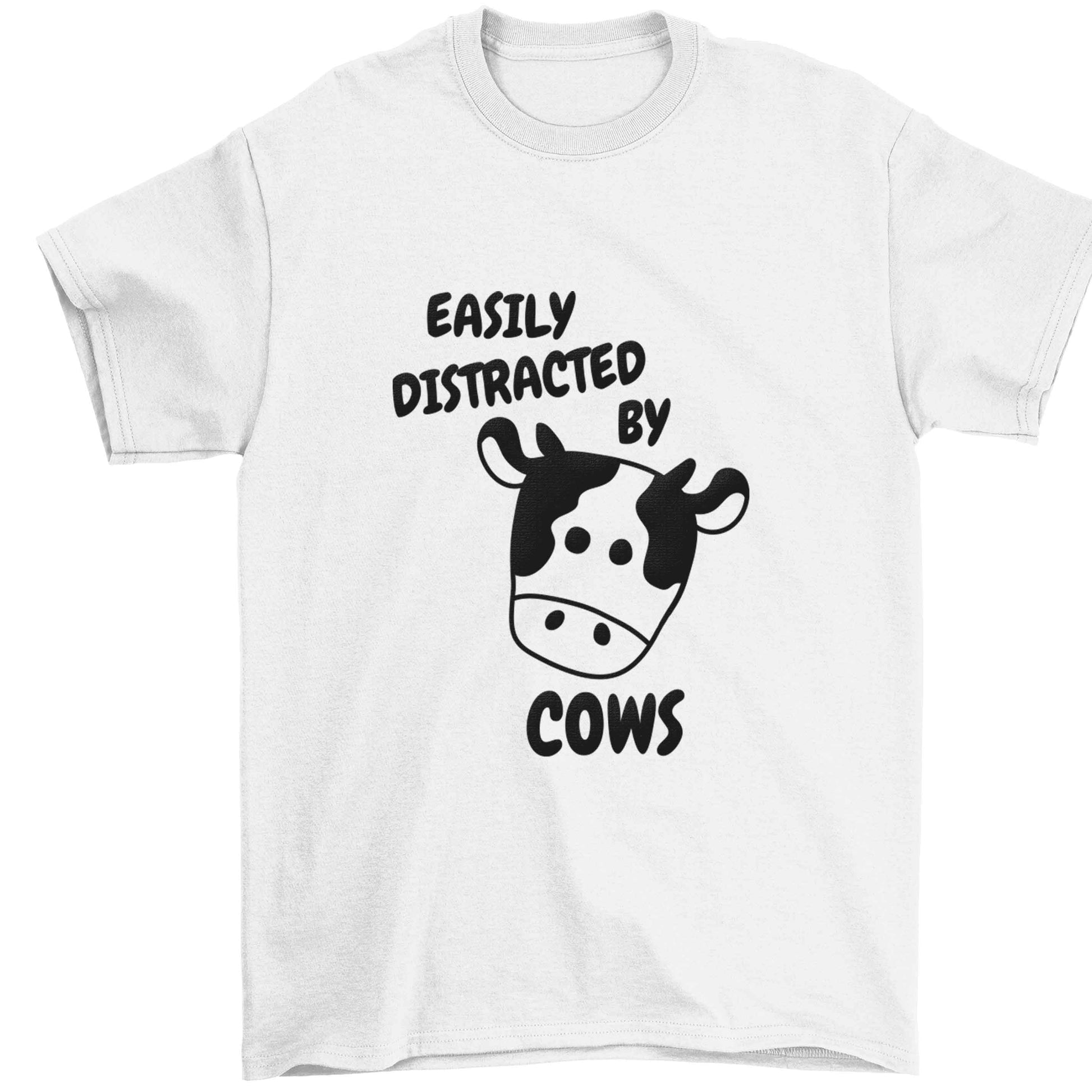 Easily distracted by cows Children's white Tshirt 12-13 Years